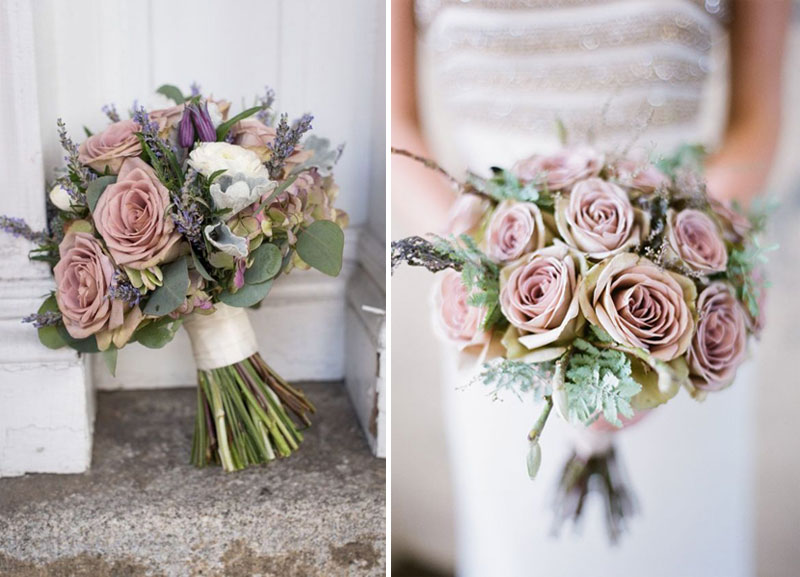 dusty pink bridal bouquet, νυφική ανθοδέσμη